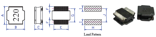 NSLP-P贴片功率电感实物图片与三视图